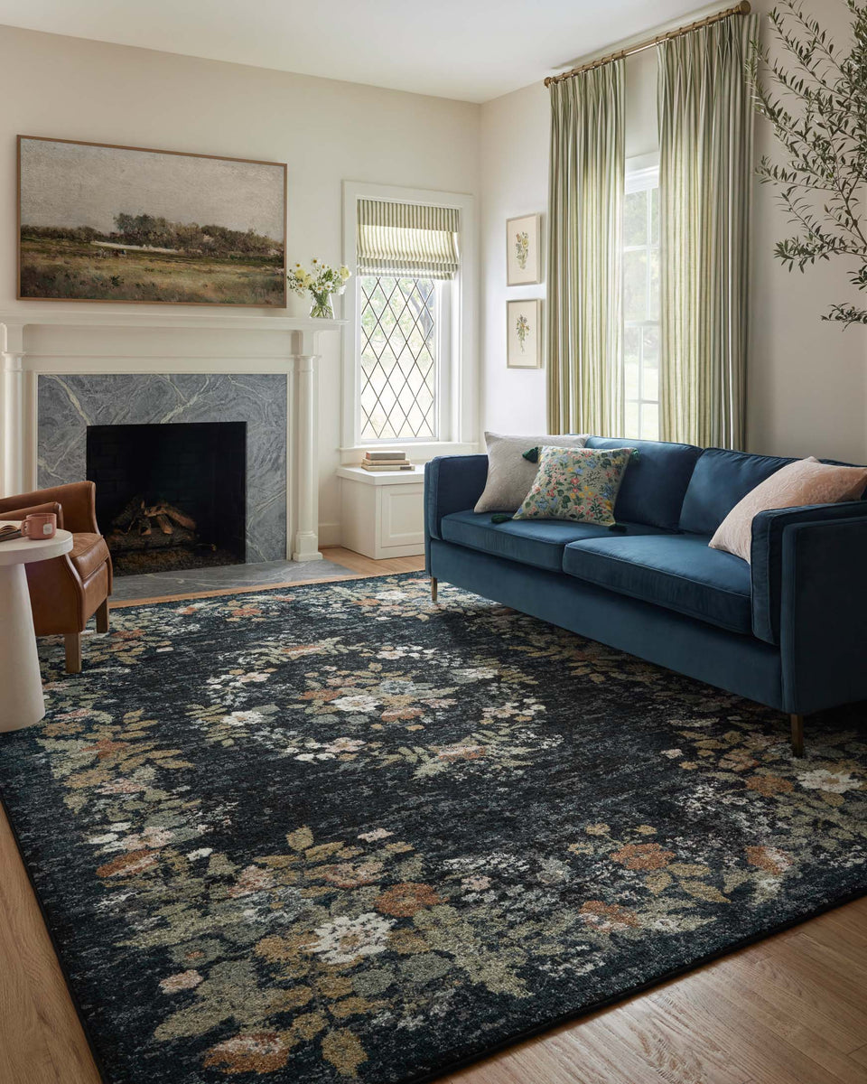 LAU-01 RP STRAWBERRY FIELDS NAVY | Loloi Rugs