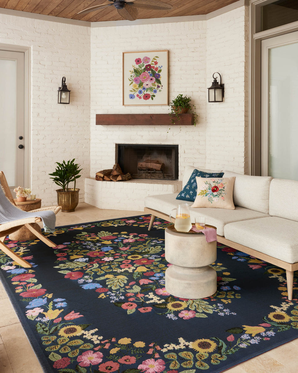 PRN-01 RP BLOSSOM NAVY | Loloi Rugs
