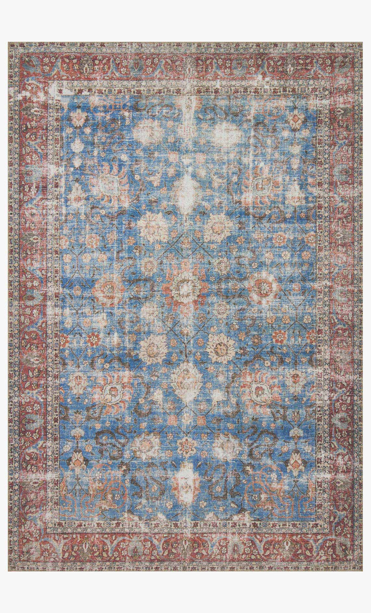 LQ-01 BLUE / BRICK | Loloi Rugs
