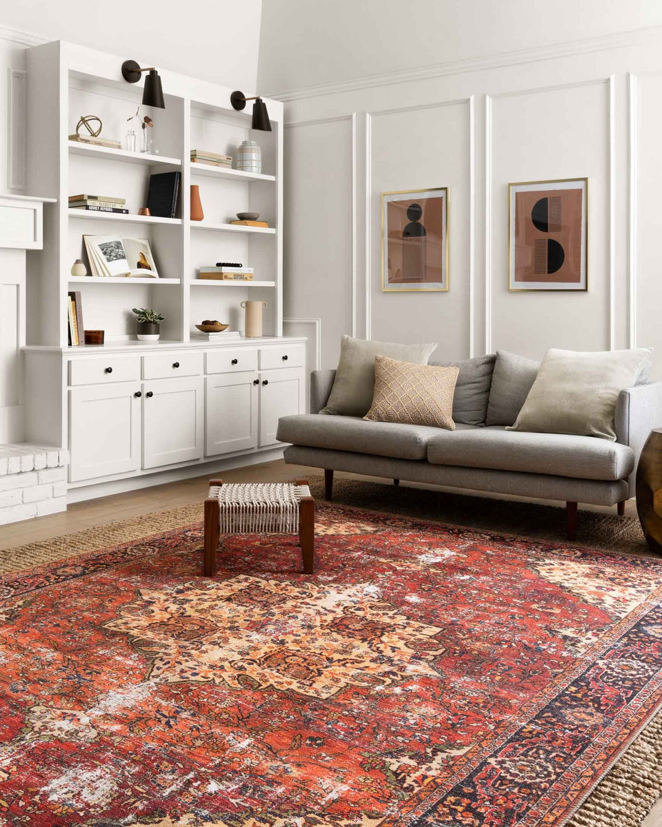 LQ-07 RED / NAVY | Loloi Rugs