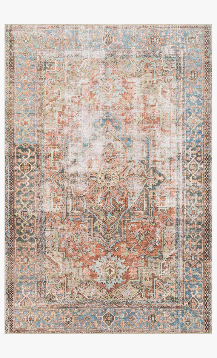 LQ-15 TERRACOTTA / SKY | Loloi Rugs