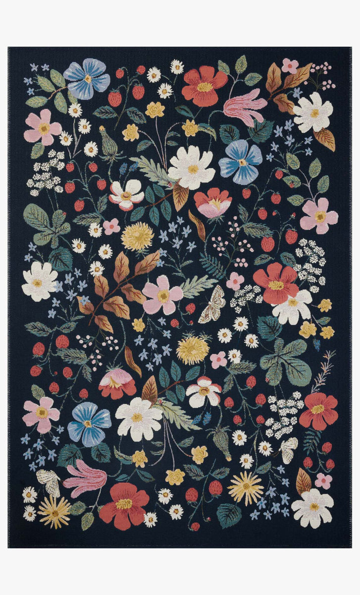 PRN-02 RP STRAWBERRY FIELDS BLACK | Loloi Rugs