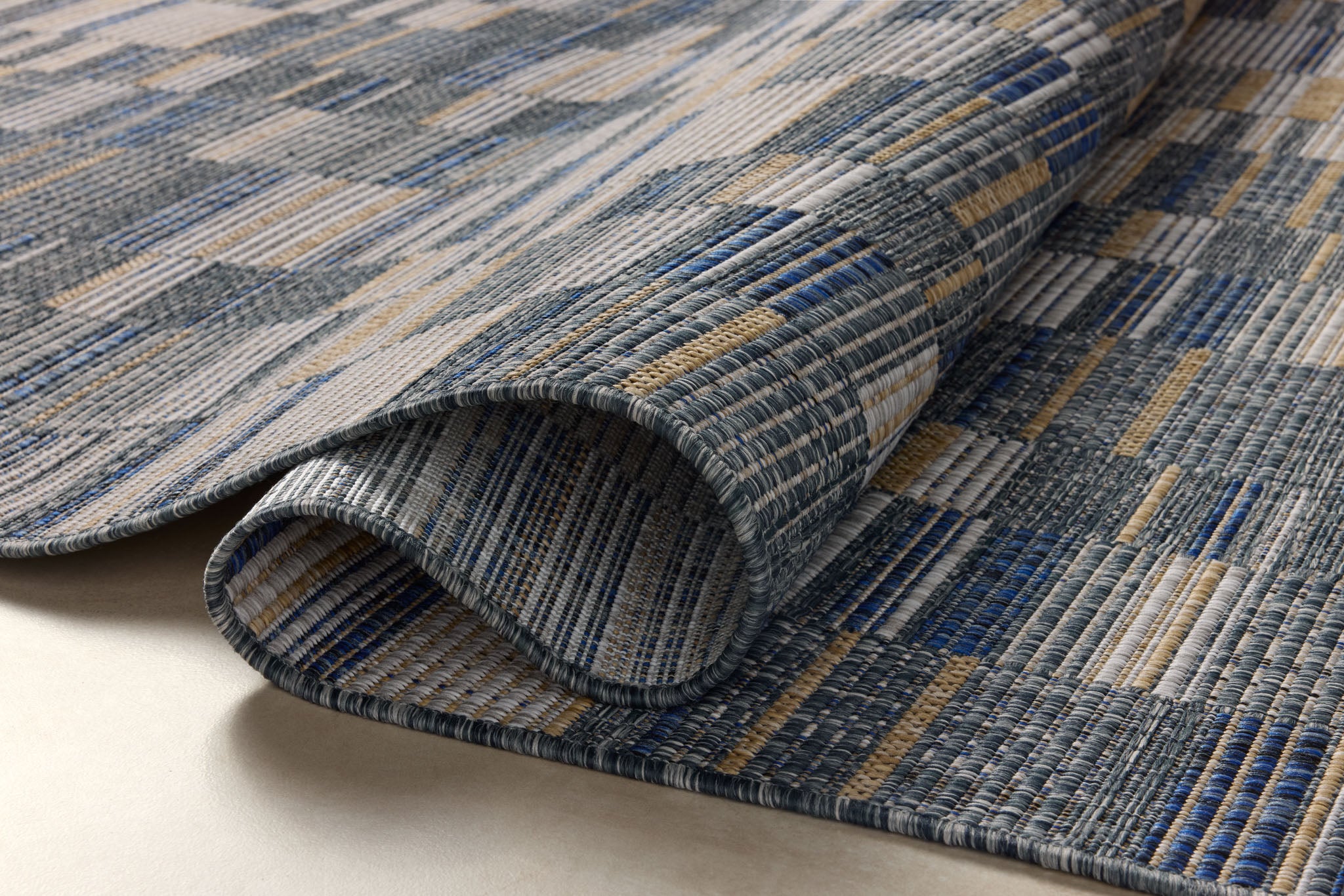 BIR-04 DENIM / GOLD & Loloi Rugs