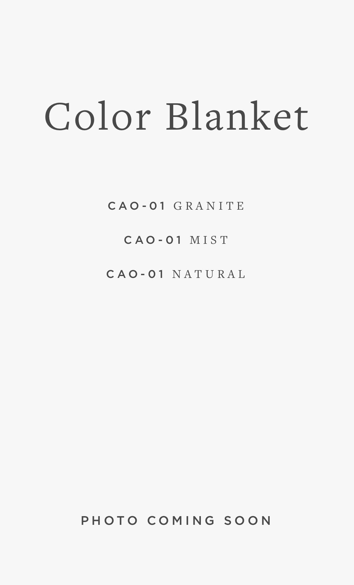 CAO-01 MH COLOR BLANKET