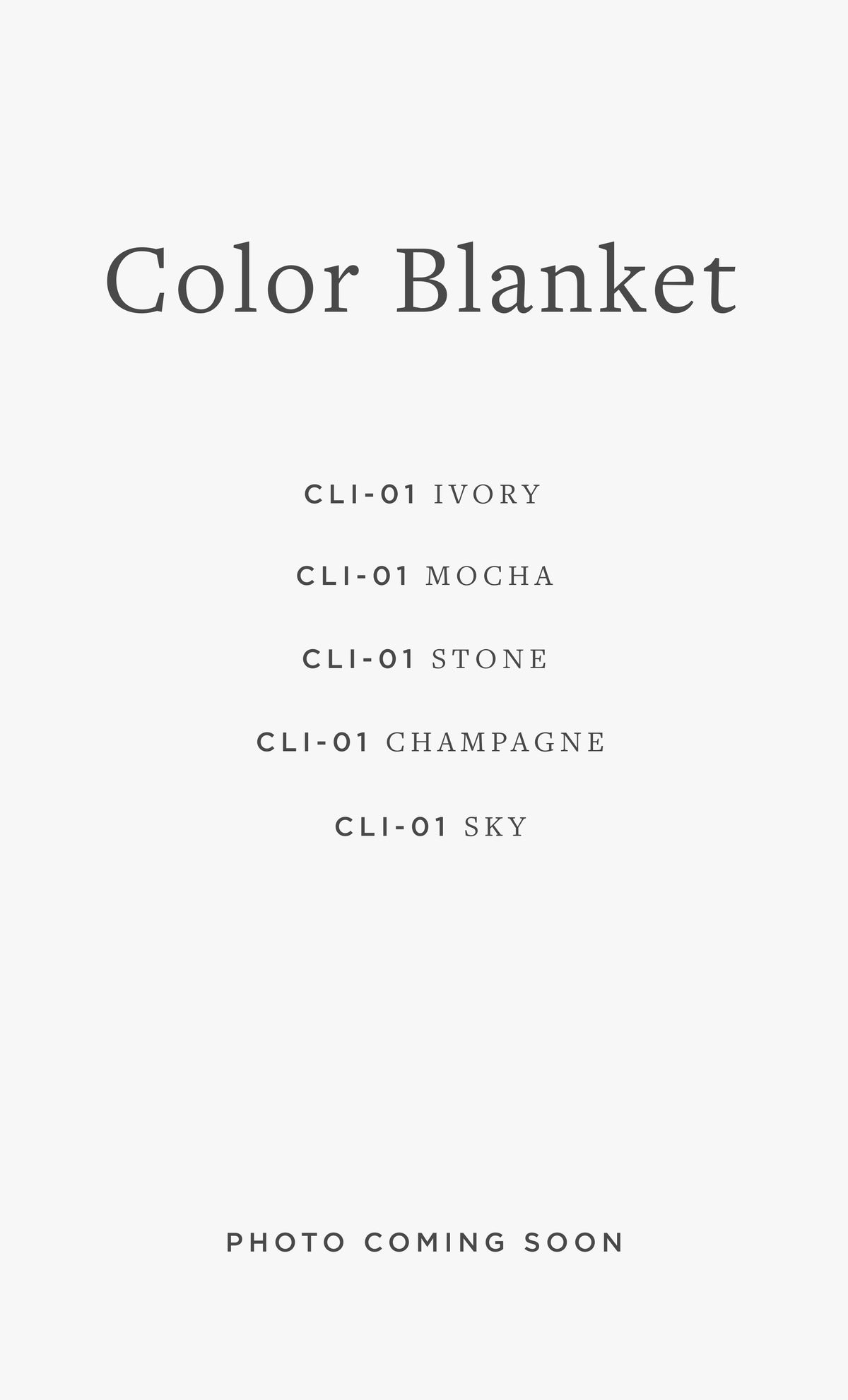 CLI-01 COLOR BLANKET