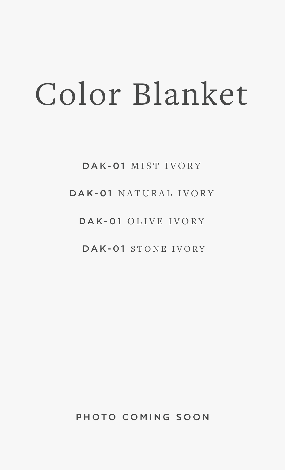 DAK-01 AL COLOR BLANKET