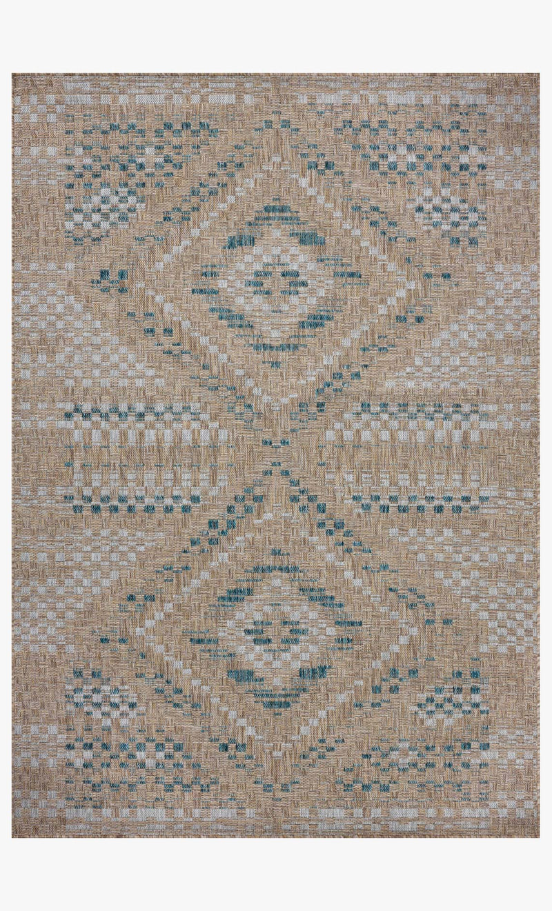 TOP-04 AL NATURAL / AQUA | Loloi Rugs