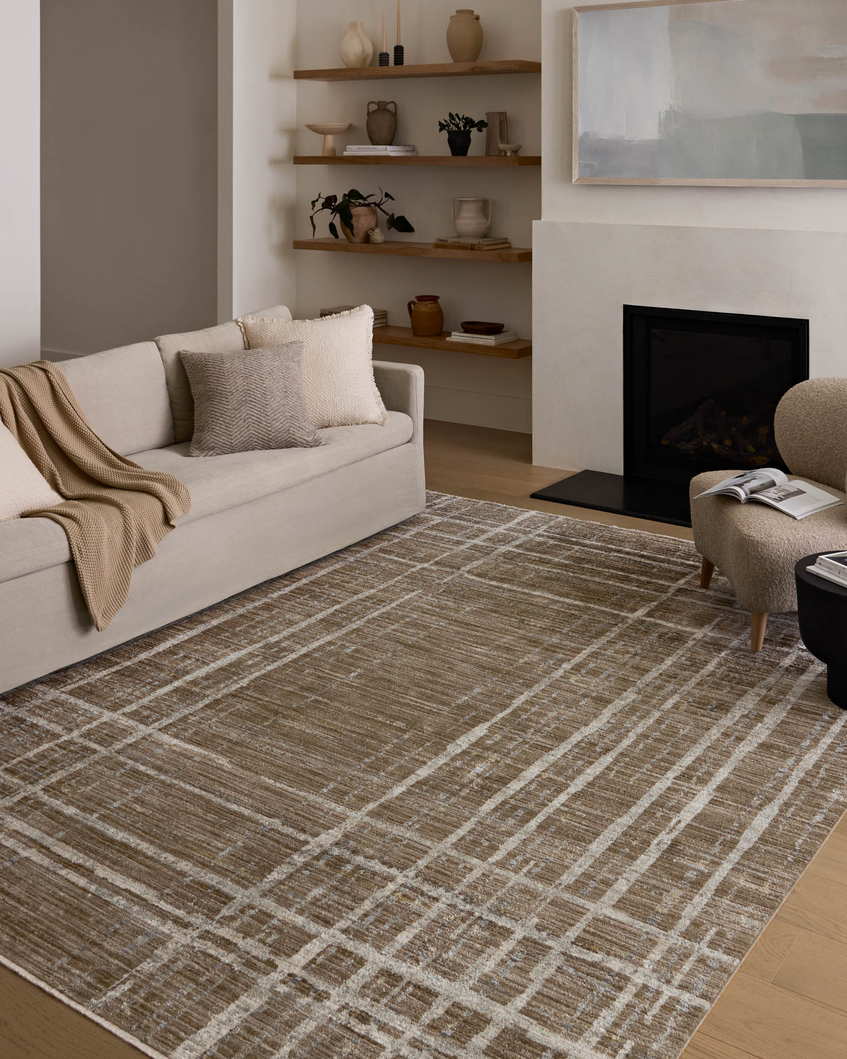 Stone Tile Rug WAE-05 BROWN / STONE & Loloi Rugs