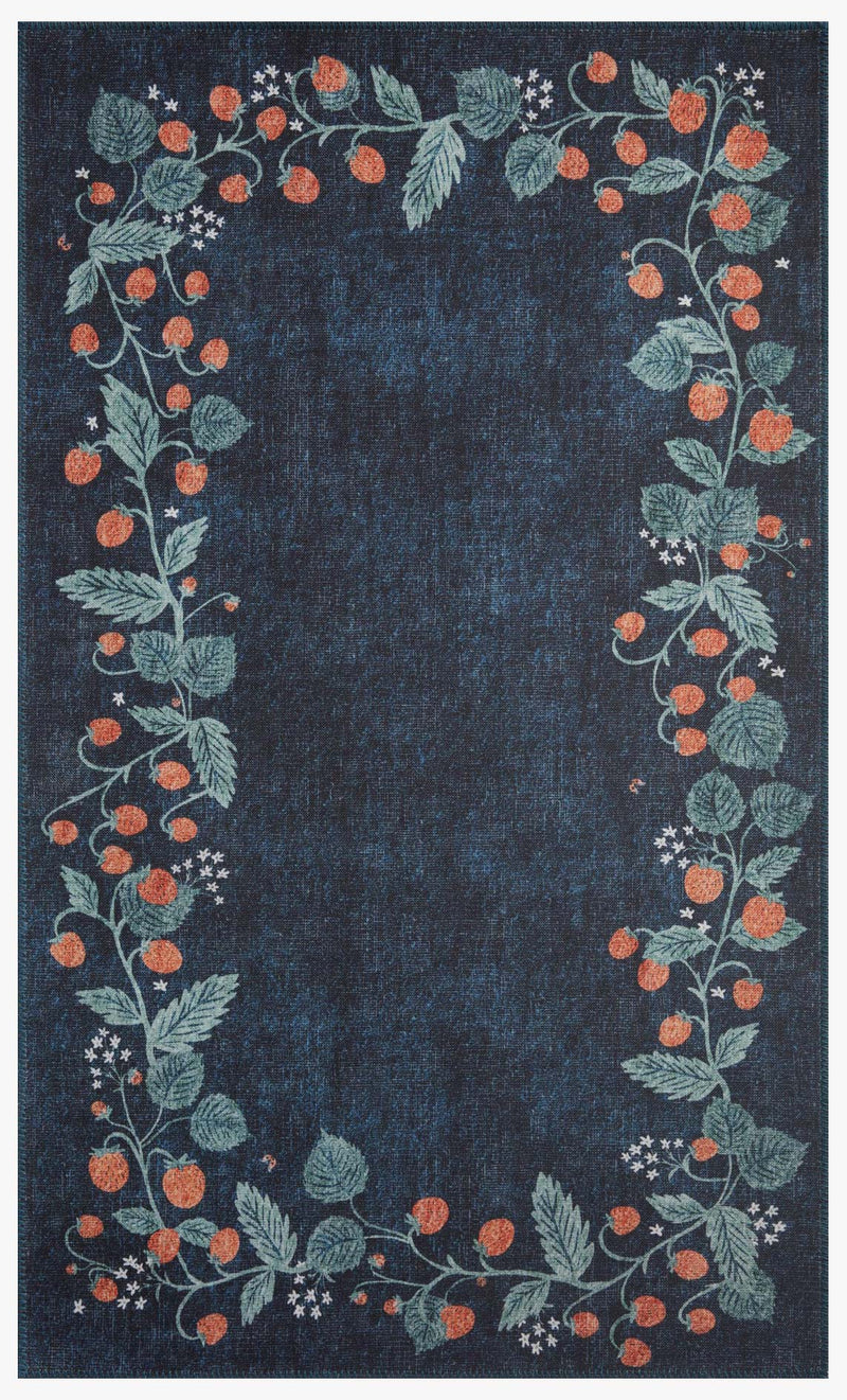 ATE-02 RP STRAWBERRIES NAVY | Loloi Rugs