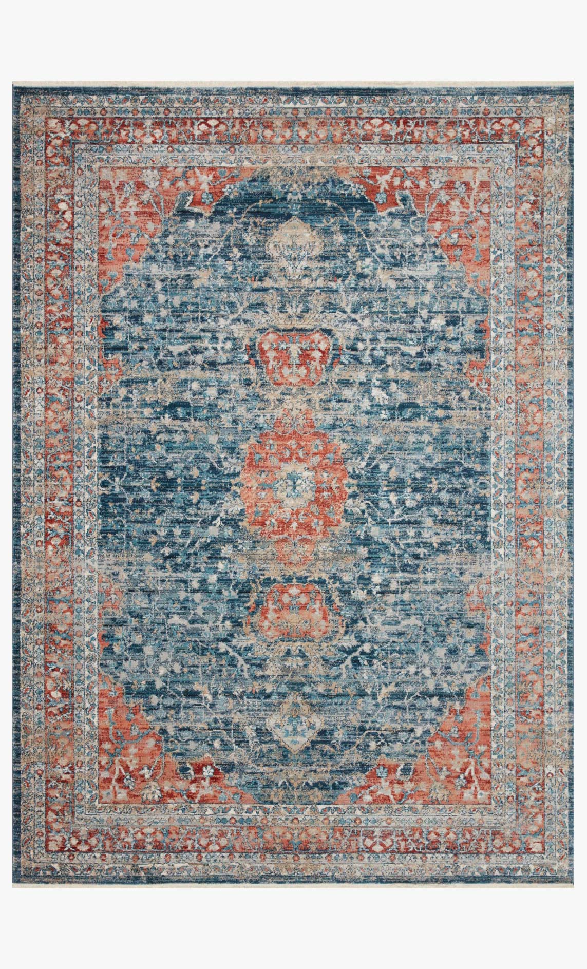 ELI01 MH CORAL / BLUE & Loloi Rugs