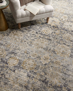 Kes Collections Rugs KES-02 JS CHARCOAL / GOLD & Loloi Rugs