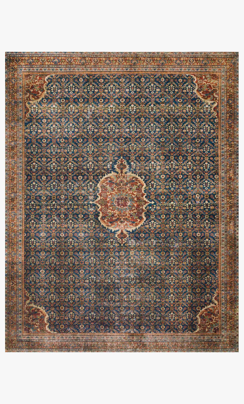 ライライ LAY-09 COBALT BLUE / SPICE | Loloi Rugs