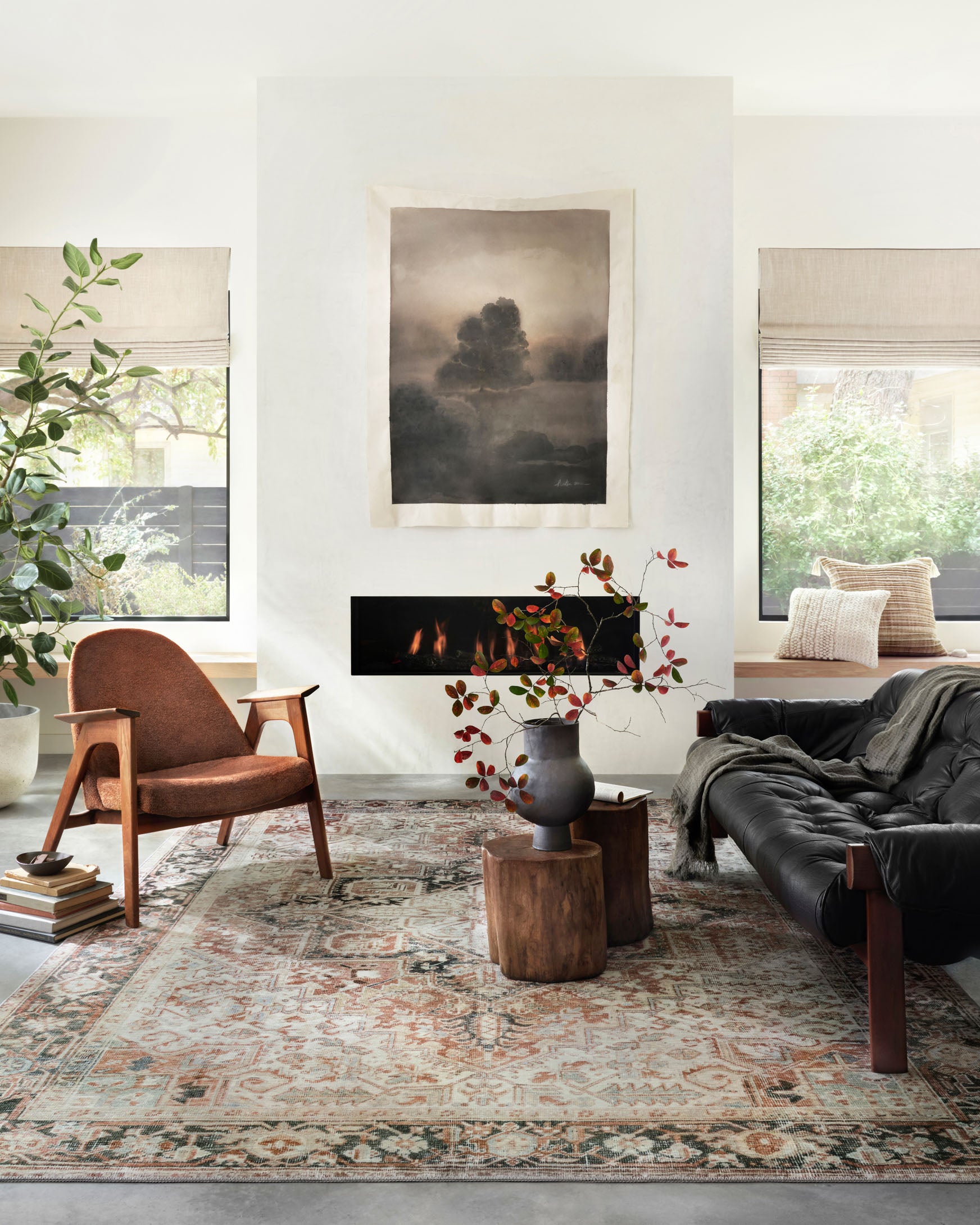 LEA-03 MH RUST / CHARCOAL & Loloi Rugs