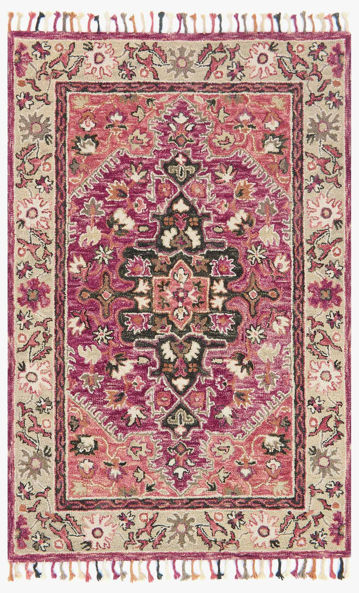 Loloi Rugs With Raspberry ZR-05 RASPBERRY / TAUPE & Loloi Rugs